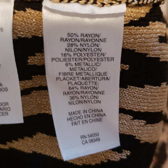 Jones New York Zebra Knit Sweater Jacket - Picture 3 of 3